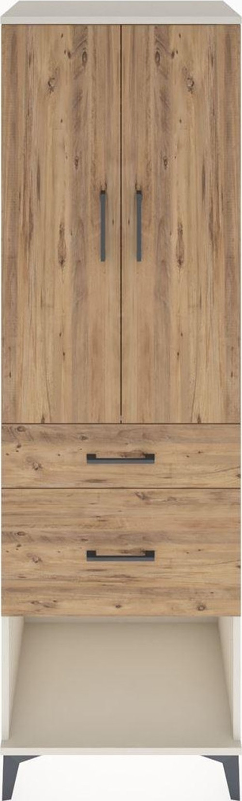 Hyperion Dolap Tek Raflı 2 Çekmeceli Tek Askılı 60x44x195 Aytaşı-Çam