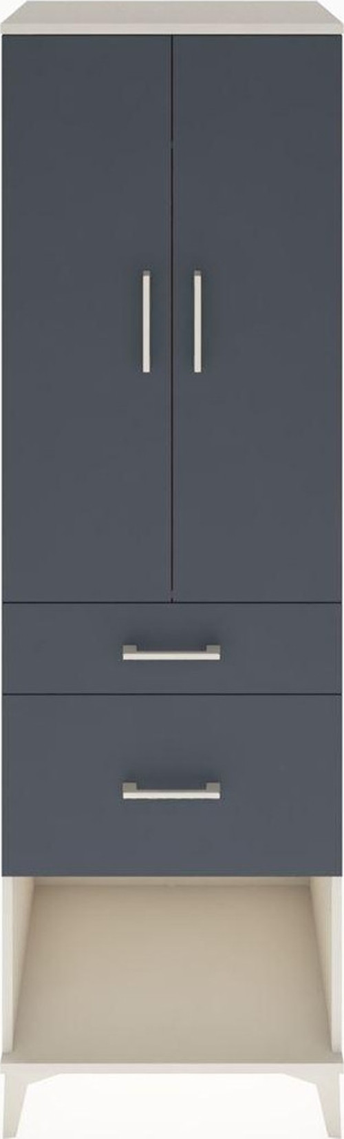 Hyperion Dolap Tek Raflı 2 Çekmeceli Tek Askılı 60x44x195 Aytaşı-Antrasit