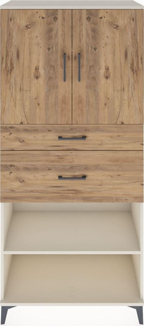 Hyperion Dolap 4 Raflı 2 Çekmeceli 2 Kapaklı 88x44x195 Aytaşı-Çam