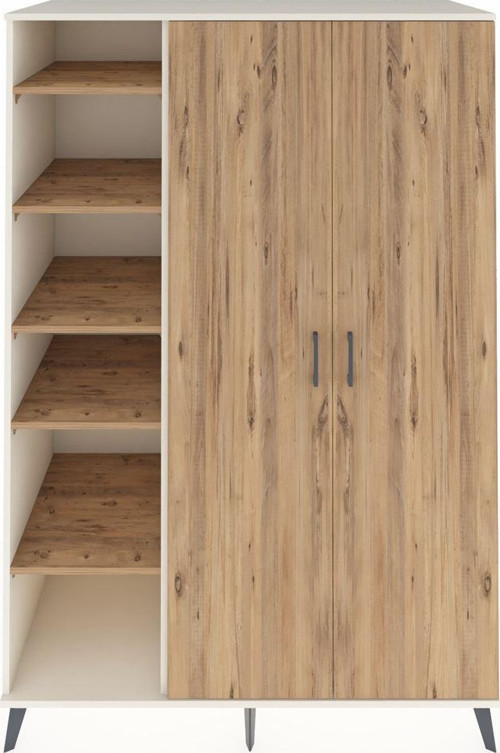 Kronos Dolap 7 Raflı 2 Kapaklı 1 Askılı 132 x 59 x 195 cm Aytaşı - Çam - Çam
