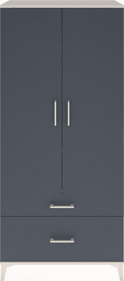 Hyperion Dolap 2 Raflı 2 Çekmeceli Tek Askılı 88x44x195 Aytaşı-Antrasit