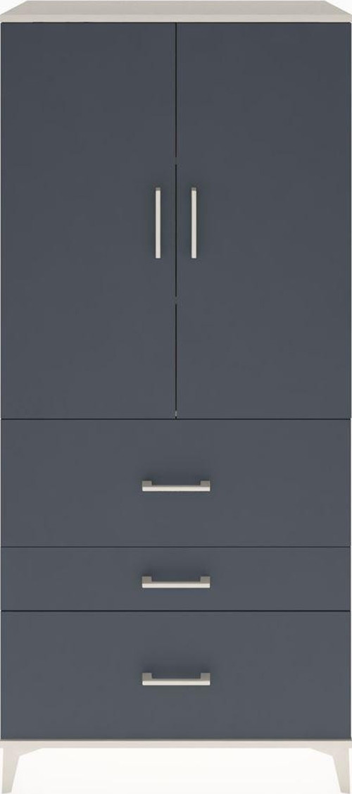 Hyperion Dolap 3 Raflı 3 Çekmeceli 2 Kapaklı 88x44x195 Aytaşı-Antrasit