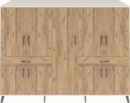 Kronos Dolap 12 Raflı 2 Çekmeceli 8 Kapaklı 220 x 59 x 163 cm Aytaşı - Çam
