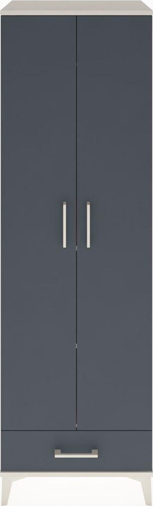 Hyperion Dolap 3 Raflı Tek Çekmeceli Tek Askılı 60x44x195 Aytaşı-Antrasit