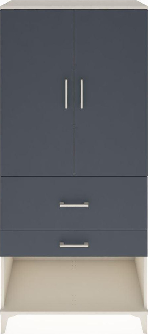 Hyperion Dolap 3 Raflı 2 Çekmeceli 2 Kapaklı 88 x 44 x 195 cm Aytaşı - Antrasit