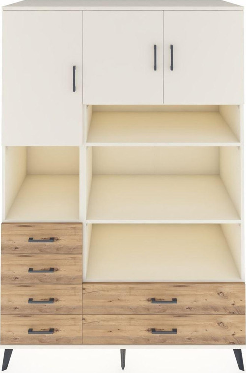 Kronos Dolap 9 Raflı 6 Çekmeceli 3 Kapaklı 132 x 59 x 195 cm Aytaşı - Aytaşı - Çam