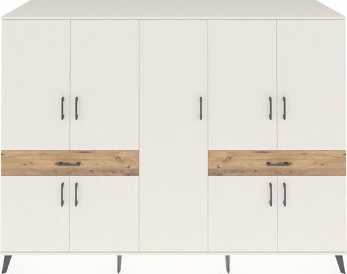 Kronos Dolap 12 Raflı 2 Çekmeceli 8 Kapaklı 220 x 59 x 163 cm Aytaşı - Aytaşı - Çam