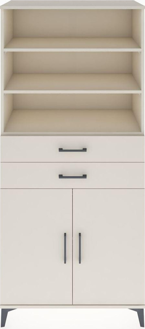 Hyperion Dolap 4 Raflı 2 Çekmeceli 2 Kapaklı 88x44x195 Aytaşı-Aytaşı