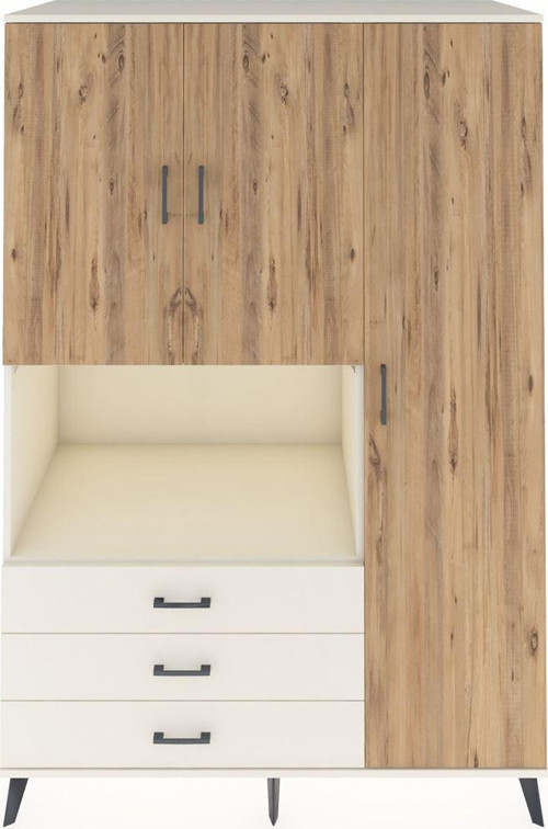 Kronos Dolap 7 Raflı 3 Çekmeceli 3 Kapaklı 132 x 59 x 195 cm Aytaşı - Çam - Aytaşı