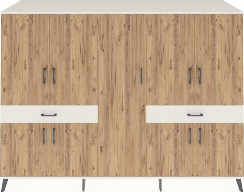 Kronos Dolap 12 Raflı 2 Çekmeceli 8 Kapaklı 220 x 59 x 163 cm Aytaşı - Çam - Aytaşı