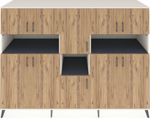 Kronos Dolap 14 Raflı 10 Kapaklı 220 x 59 x 163 cm Aytaşı - Çam - Antrasit