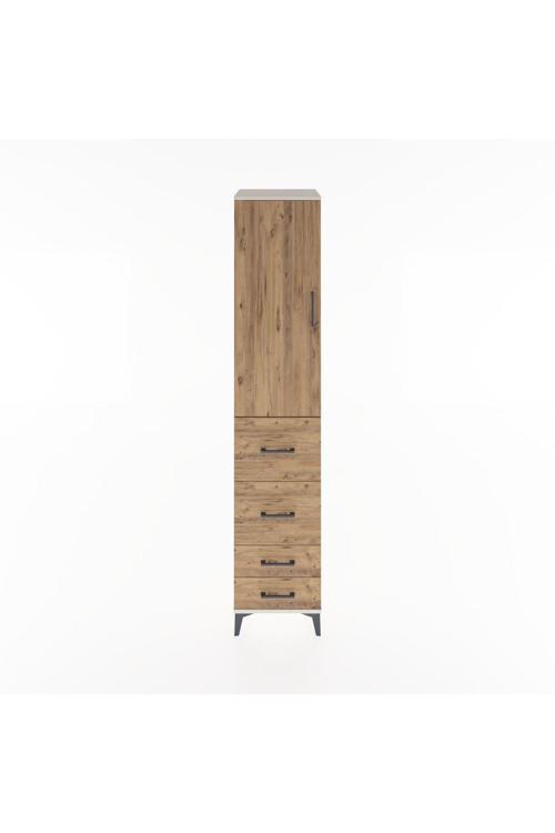 Hyperion Dolap 3 Raflı 4 Çekmeceli Tek Kapaklı 44x44x221 Aytaşı-Çam