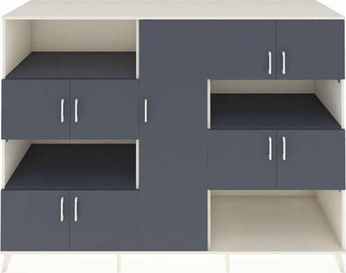 Kronos Dolap 10 Raflı 9 Kapaklı 220 x 59 x 163 cm Aytaşı - Antrasit
