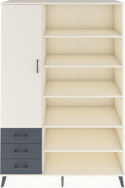 Hyperion Dolap 9 Raflı 3 Çekmeceli 3 Kapaklı 132 x 44 x 195 cm Aytaşı - Aytaşı - Antrasit
