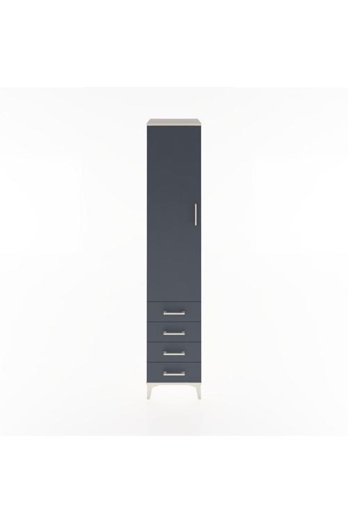 Hyperion Dolap 2 Raflı 4 Çekmeceli Tek Askılı 44x44x221 Aytaşı-Antrasit