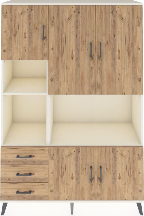 Hyperion Gardrop 9 Raflı 3 Çekmeceli 5 Kapaklı 132x44x195 Aytaşı-Çam
