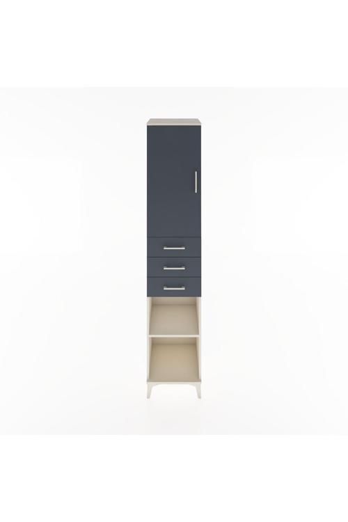 Hyperion Dolap 4 Raflı 3 Çekmeceli 1 Kapaklı 44 x 44 x 221 cm Aytaşı - Antrasit