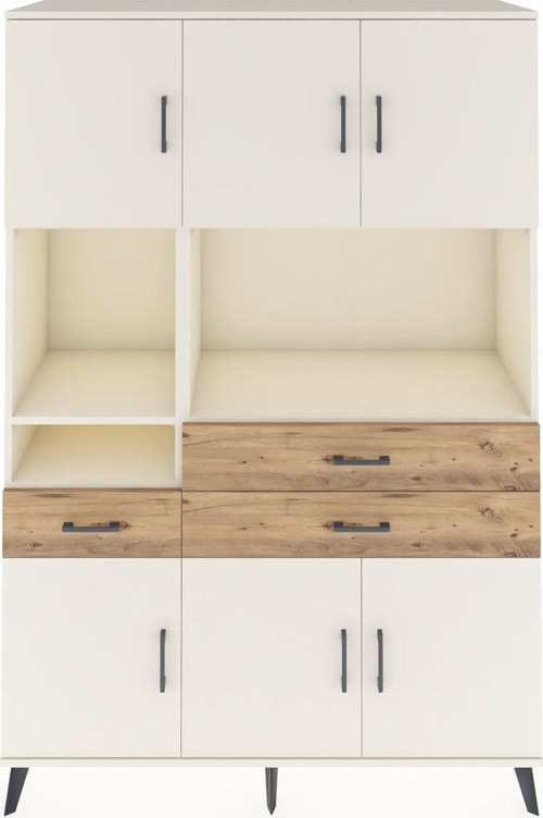 Hyperion Dolap 9 Raflı 3 Çekmeceli 6 Kapaklı 132x44x195 Aytaşı-Aytaşı/Çam