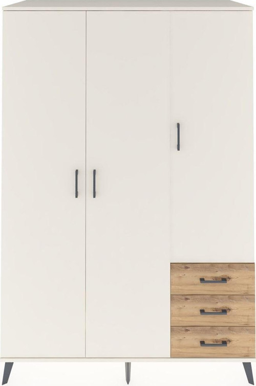 Kronos Dolap 6 Raflı 3 Çekmeceli Tek Askılı 132x59x195 Aytaşı-Aytaşı/Çam