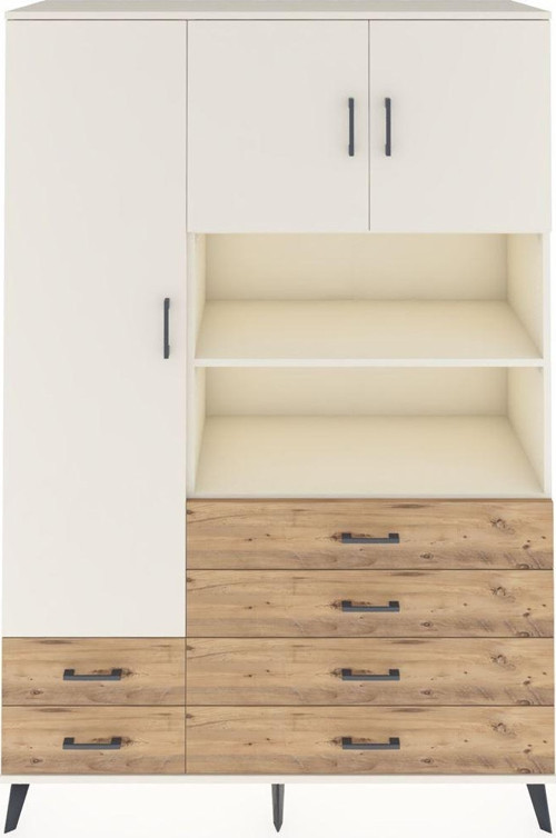 Hyperion Dolap 8 Raflı 6 Çekmeceli 3 Kapaklı 132 x 44 x 195 cm Aytaşı - Aytaşı - Çam