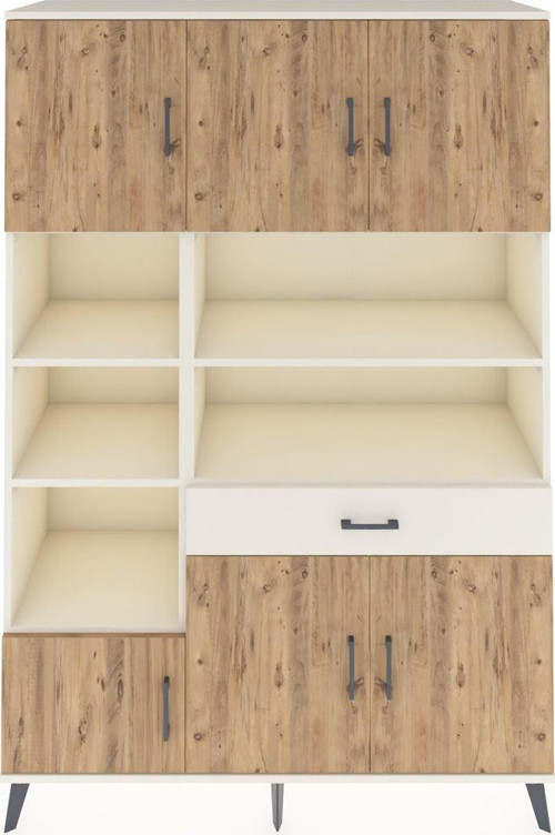 Hyperion Dolap 10 Raflı Tek Çekmeceli 6 Kapaklı 132x44x195 Aytaşı-Çam/Aytaşı
