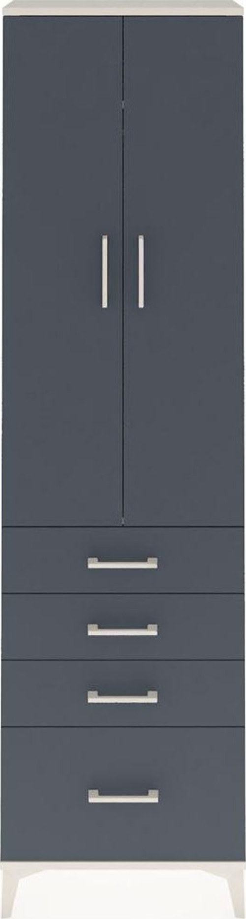 Arges Dolap 2 Raflı 4 Çekmeceli Tek Askılı 60x30x221 Aytaşı-Antrasit