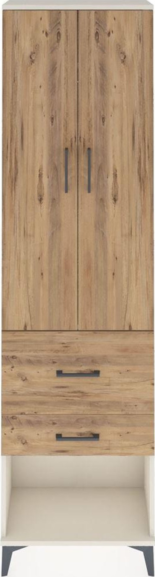 Arges Dolap 2 Raflı 2 Çekmeceli Tek Askılı 60x30x221 Aytaşı-Çam