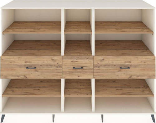 Kronos Dolap 9 Raflı 3 Çekmeceli 220 x 59 x 163 cm Aytaşı - Çam