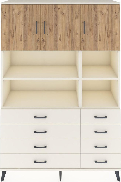 Hyperion Dolap 8 Raflı 8 Çekmeceli 3 Kapaklı 132 x 44 x 195 cm Aytaşı - Çam - Aytaşı