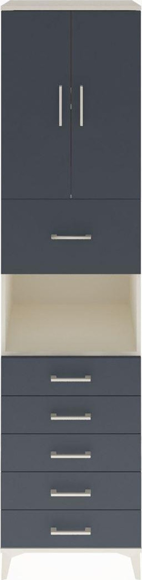 Hyperion Dolap 3 Raflı 6 Çekmeceli 2 Kapaklı 60 x 44 x 243 cm Aytaşı - Antrasit