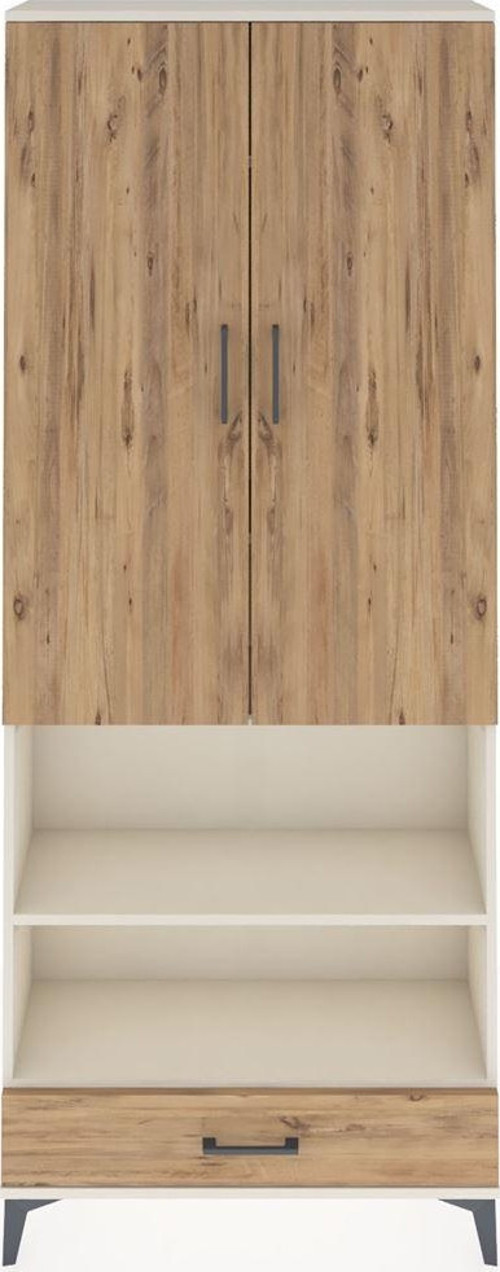 Arges Dolap 5 Raflı Tek Çekmeceli 2 Kapaklı 88x30x221 Aytaşı-Çam