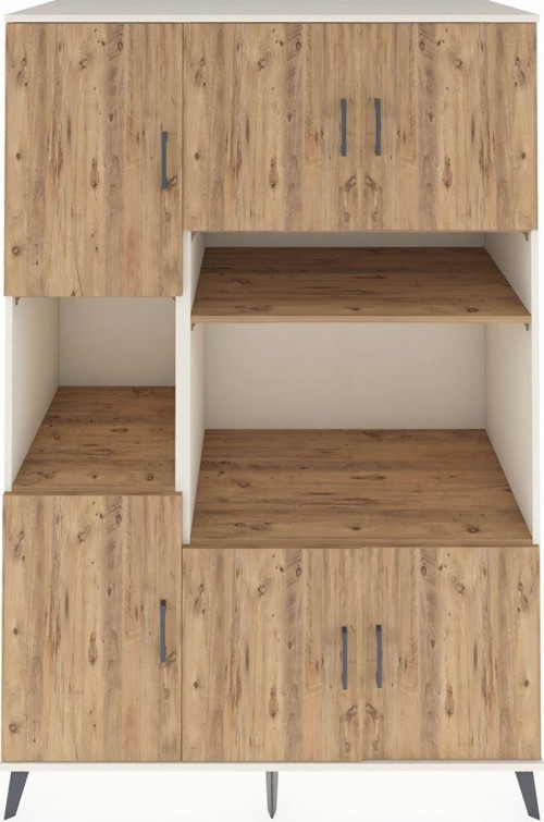 Kronos Dolap 9 Raflı 6 Kapaklı 132x59x195 Aytaşı-Çam/Çam