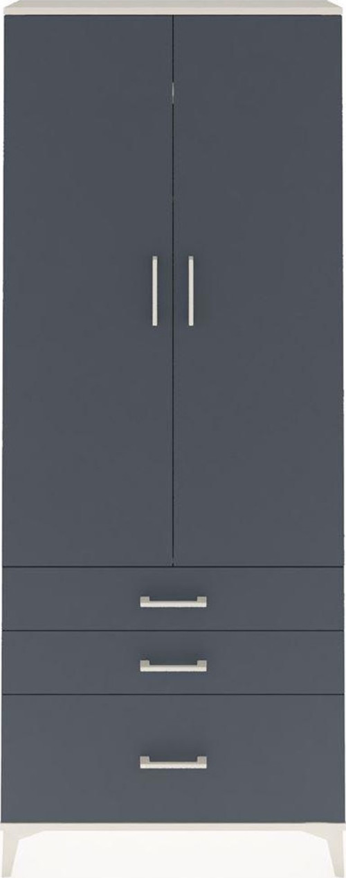 Arges Dolap 2 Raflı 3 Çekmeceli Tek Askılı 88x30x221 Aytaşı-Antrasit
