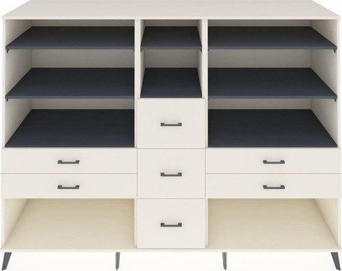 Kronos Dolap 8 Raflı 7 Çekmeceli 220 x 59 x 163 cm Aytaşı - Antrasit - Aytaşı