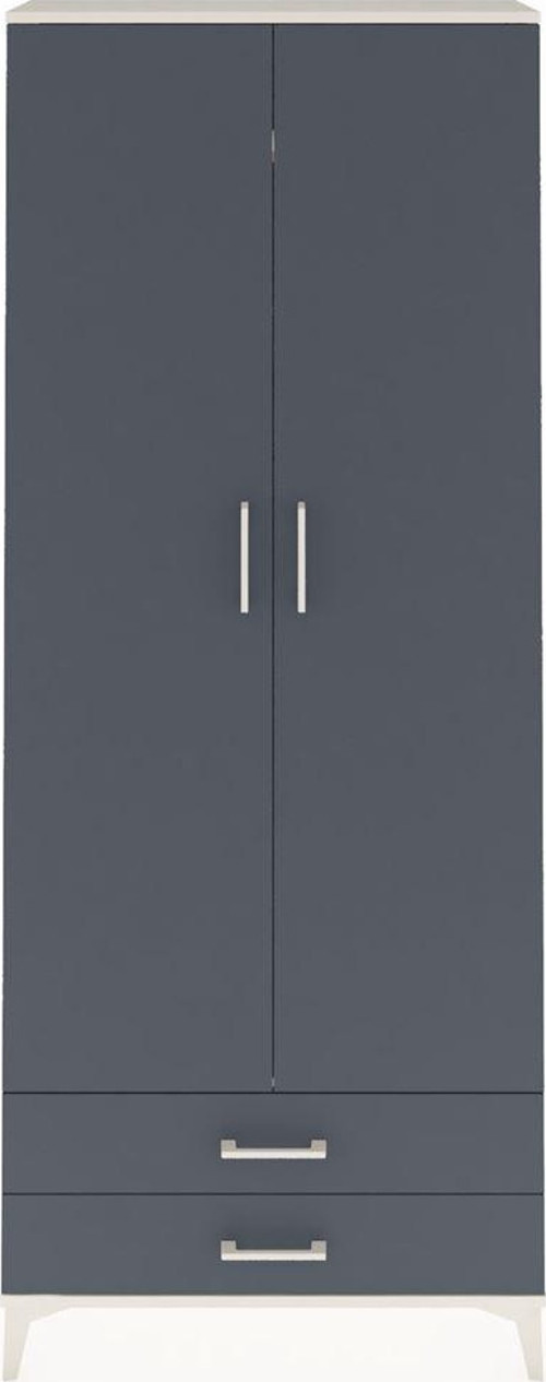 Arges Dolap 2 Raflı 2 Çekmeceli Tek Askılı 88x30x221 Aytaşı-Antrasit