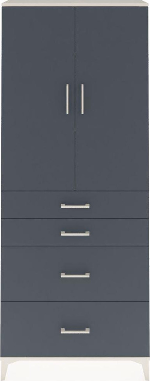 Arges Dolap 3 Raflı 4 Çekmeceli 2 Kapaklı 88x30x221 Aytaşı-Antrasit