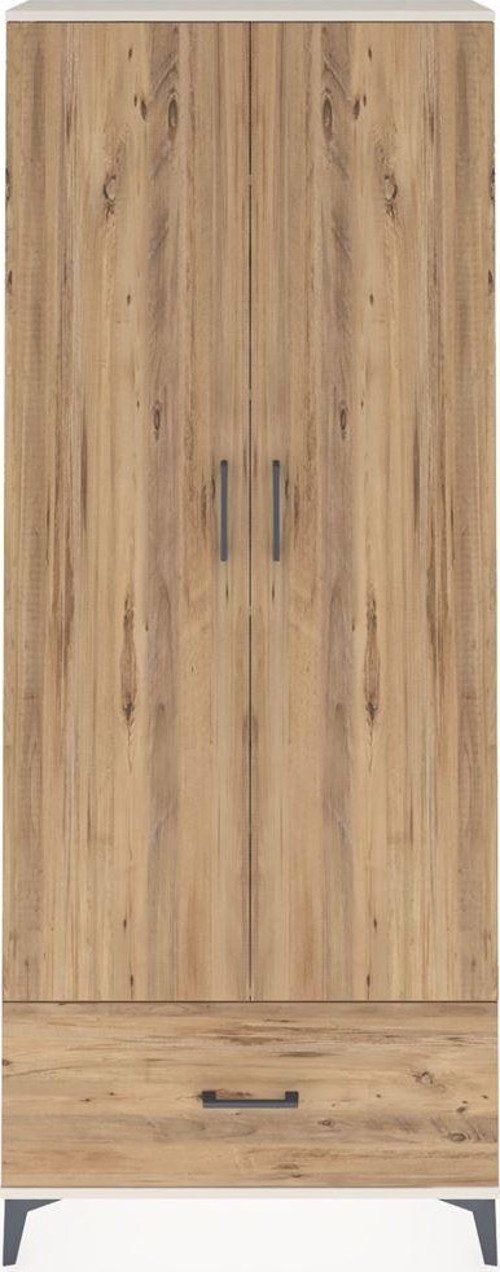 Arges Dolap 5 Raflı Tek Çekmeceli 2 Kapaklı 88x30x221 Aytaşı-Çam