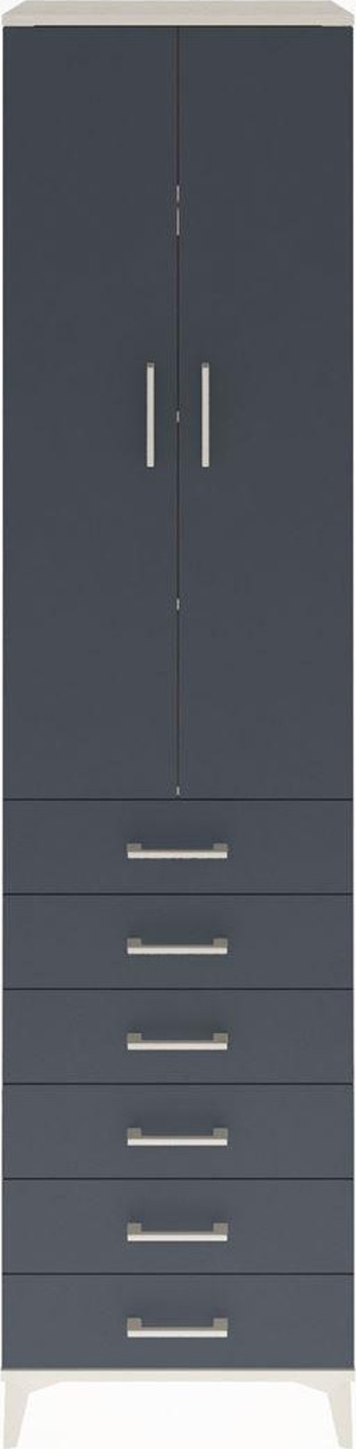 Hyperion Dolap 4 Raflı 6 Çekmeceli 2 Kapaklı 60 x 44 x 243 cm Aytaşı - Antrasit