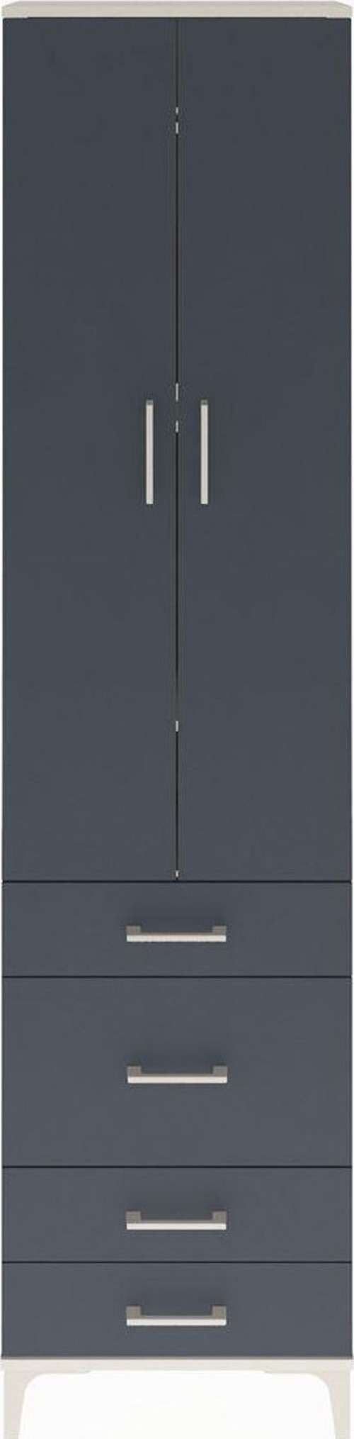 Arges Dolap 4 Raflı 4 Çekmeceli 2 Kapaklı 60x30x243 Aytaşı-Antrasit