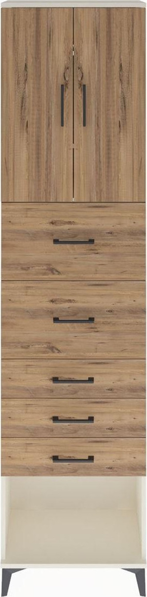 Arges Dolap 3 Raflı 5 Çekmeceli 2 Kapaklı 60 x 30 x 243 cm Aytaşı - Çam