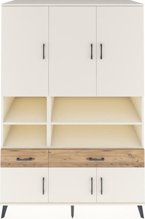 Kronos Dolap 8 Raflı 2 Çekmeceli 6 Kapaklı 132 x 59 x 195 cm Aytaşı - Aytaşı - Çam