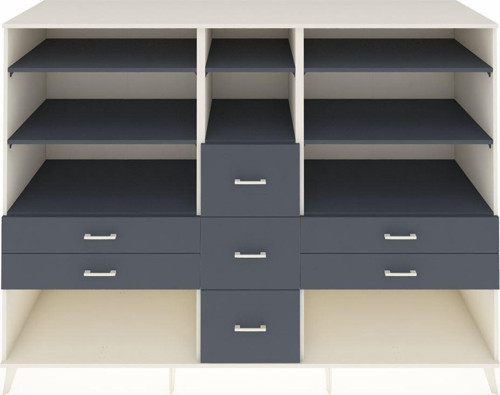 Kronos Dolap 8 Raflı 7 Çekmeceli 220 x 59 x 163 cm Aytaşı - Antrasit