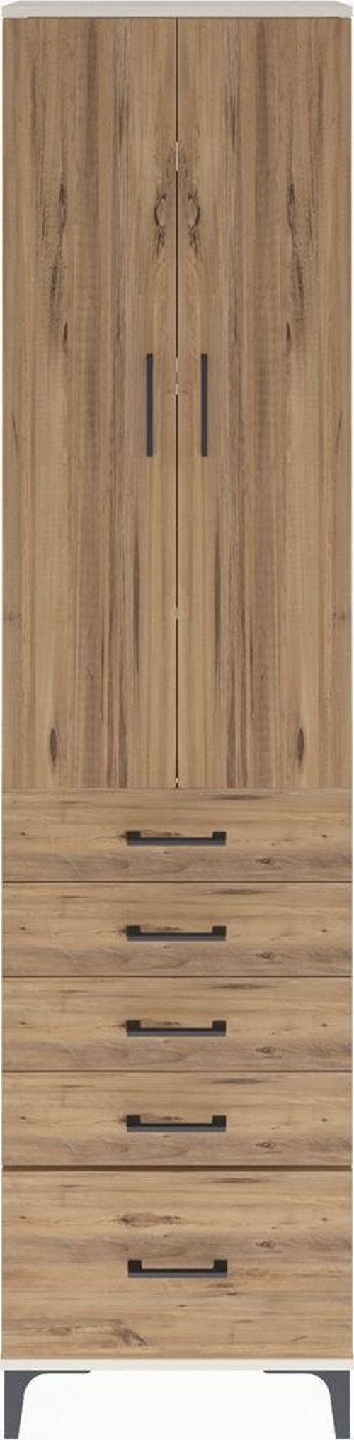 Arges Dolap 4 Raflı 5 Çekmeceli 2 Kapaklı 60x30x243 Aytaşı-Çam