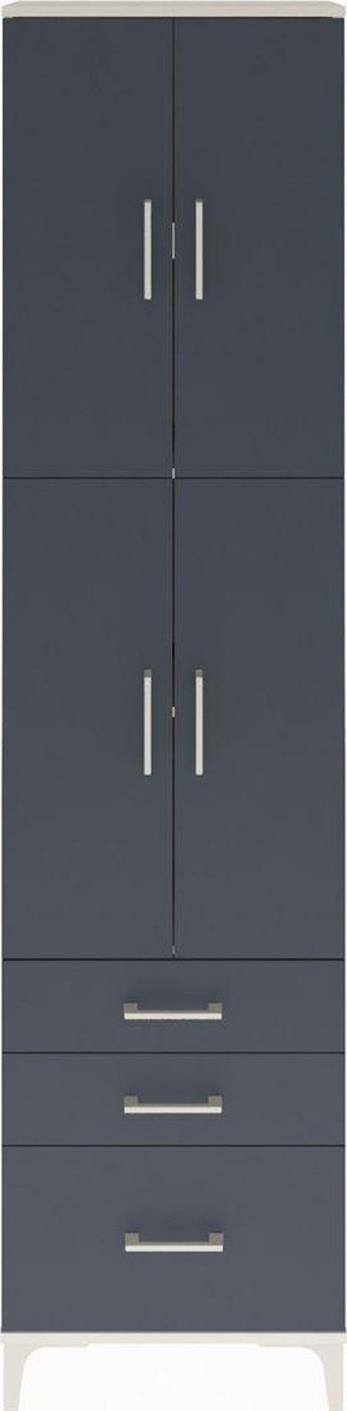 Arges Dolap 4 Raflı 3 Çekmeceli 4 Kapaklı 60x30x243 Aytaşı-Antrasit