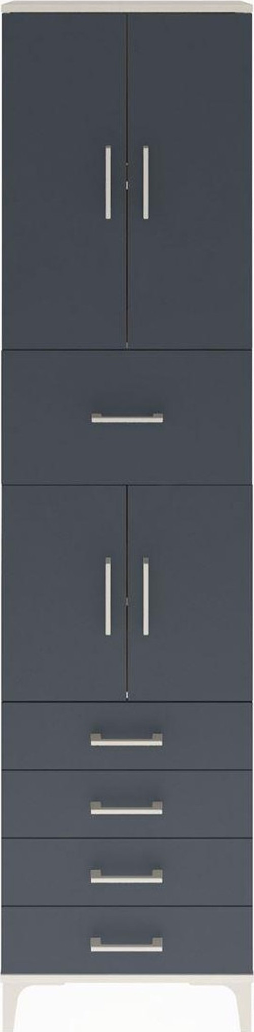 Arges Dolap 4 Raflı 5 Çekmeceli 4 Kapaklı 60x30x243 Aytaşı-Antrasit