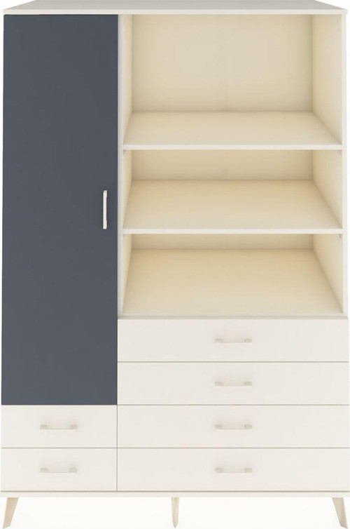 Kronos Dolap 7 Raflı 6 Çekmeceli 1 Kapaklı 132 x 59 x 195 cm Aytaşı - Antrasit - Aytaşı