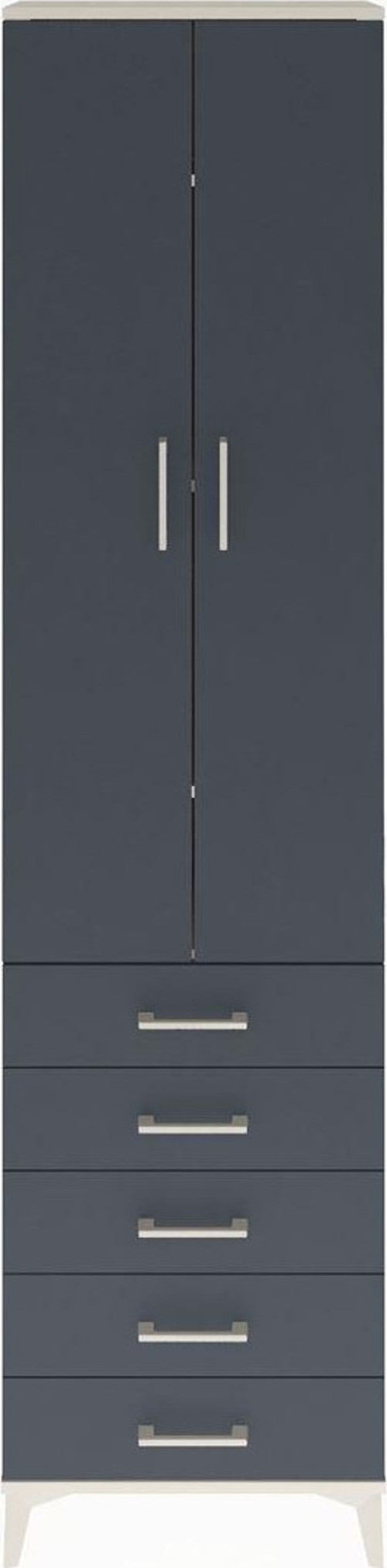Arges Dolap 4 Raflı 5 Çekmeceli 2 Kapaklı 60x30x243 Aytaşı-Antrasit