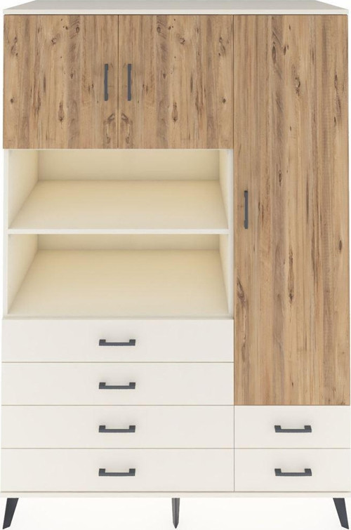 Kronos Dolap 9 Raflı 6 Çekmeceli 3 Kapaklı 132 x 59 x 195 cm Aytaşı - Çam - Aytaşı