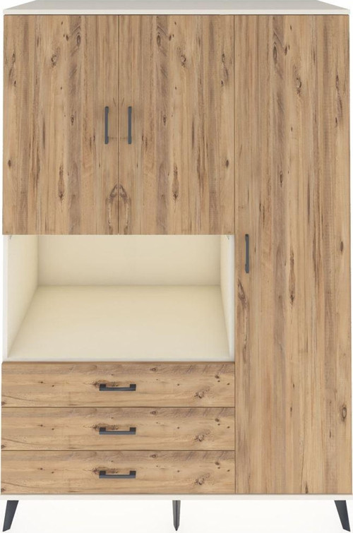 Kronos Dolap 7 Raflı 3 Çekmeceli 3 Kapaklı 132 x 59 x 195 cm Aytaşı - Çam - Çam