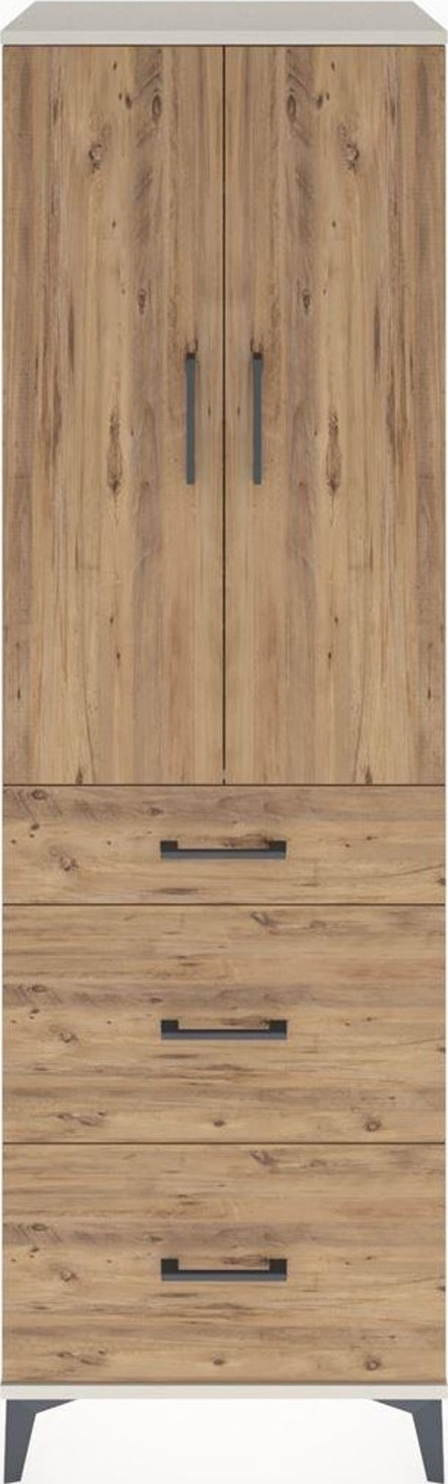 Hyperion Dolap Tek Raflı 3 Çekmeceli Tek Askılı 60x44x195 Aytaşı-Çam